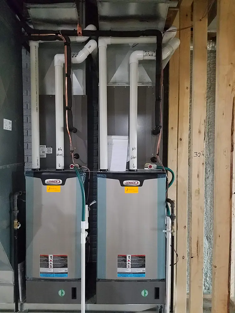 High-efficiency furnace installation